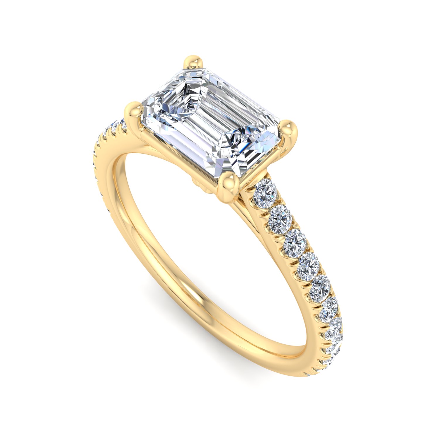 Sadie East West Pave Engagement Ring